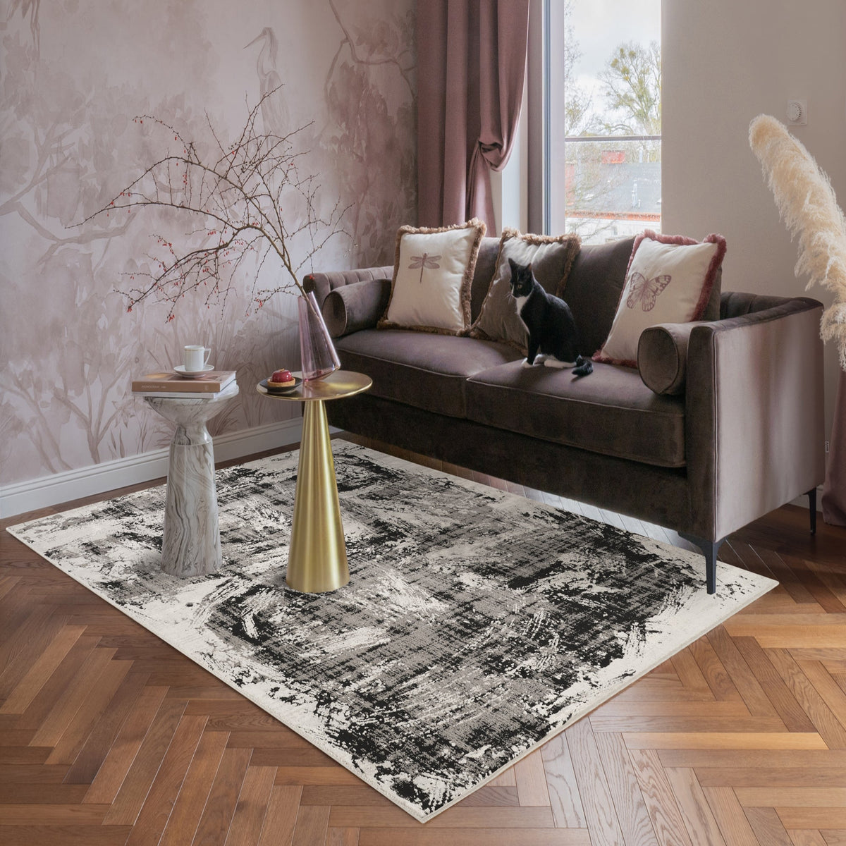 Mayfair Metallic Design Rug - Canvas