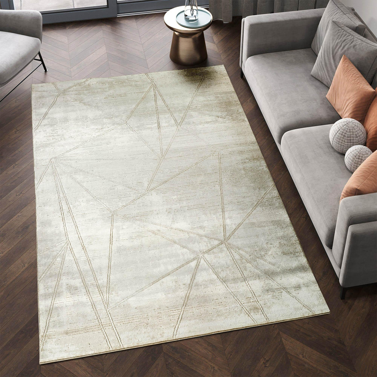 Novu Metallic Abstract Rug - Mirage