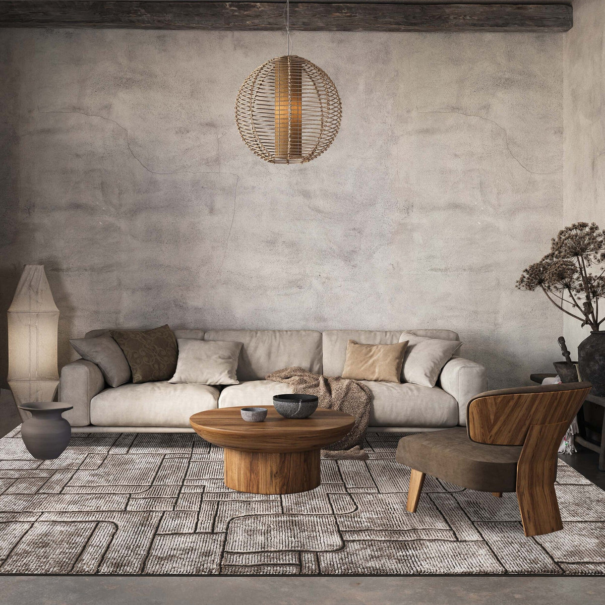Belgravia Metallic Rug - Cobble