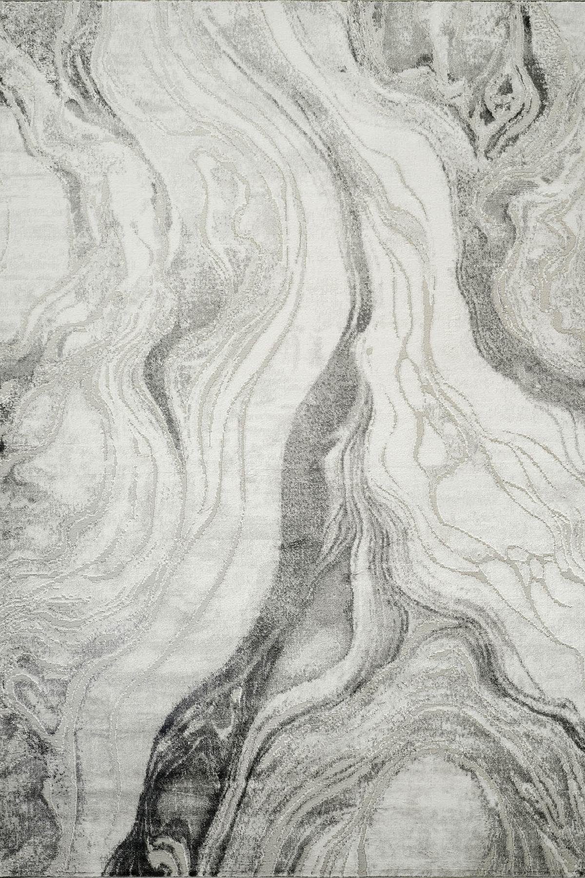 Novu Metallic Abstract Rug - Stream