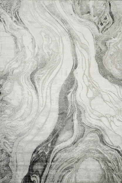Novu Metallic Abstract Rug - Stream