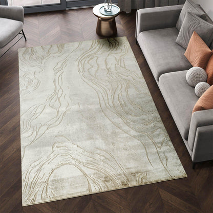 Novu Metallic Abstract Rug - Stream
