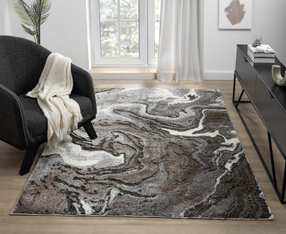 Eleanor Embossed Abstract Rug - Marble